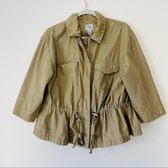 Irina Shabayeva for INC Drawstring Waist Tan lightweight Jacket - Picture 6 of 8